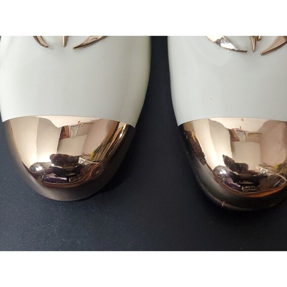 Piergitar 8.5 White/Cream Skull Gold Accents Men\'s Dress Shoes Patent Leather main image 8